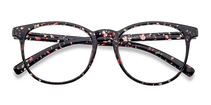 Red/Floral Chilling -  Classic Plastic Eyeglasses