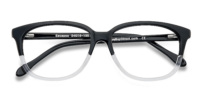 Clear/Black Escapee -  Classic Acetate Eyeglasses