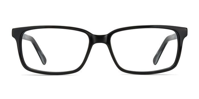 Denny Black/Gray Acétate Montures de lunettes de vue d'EyeBuyDirect