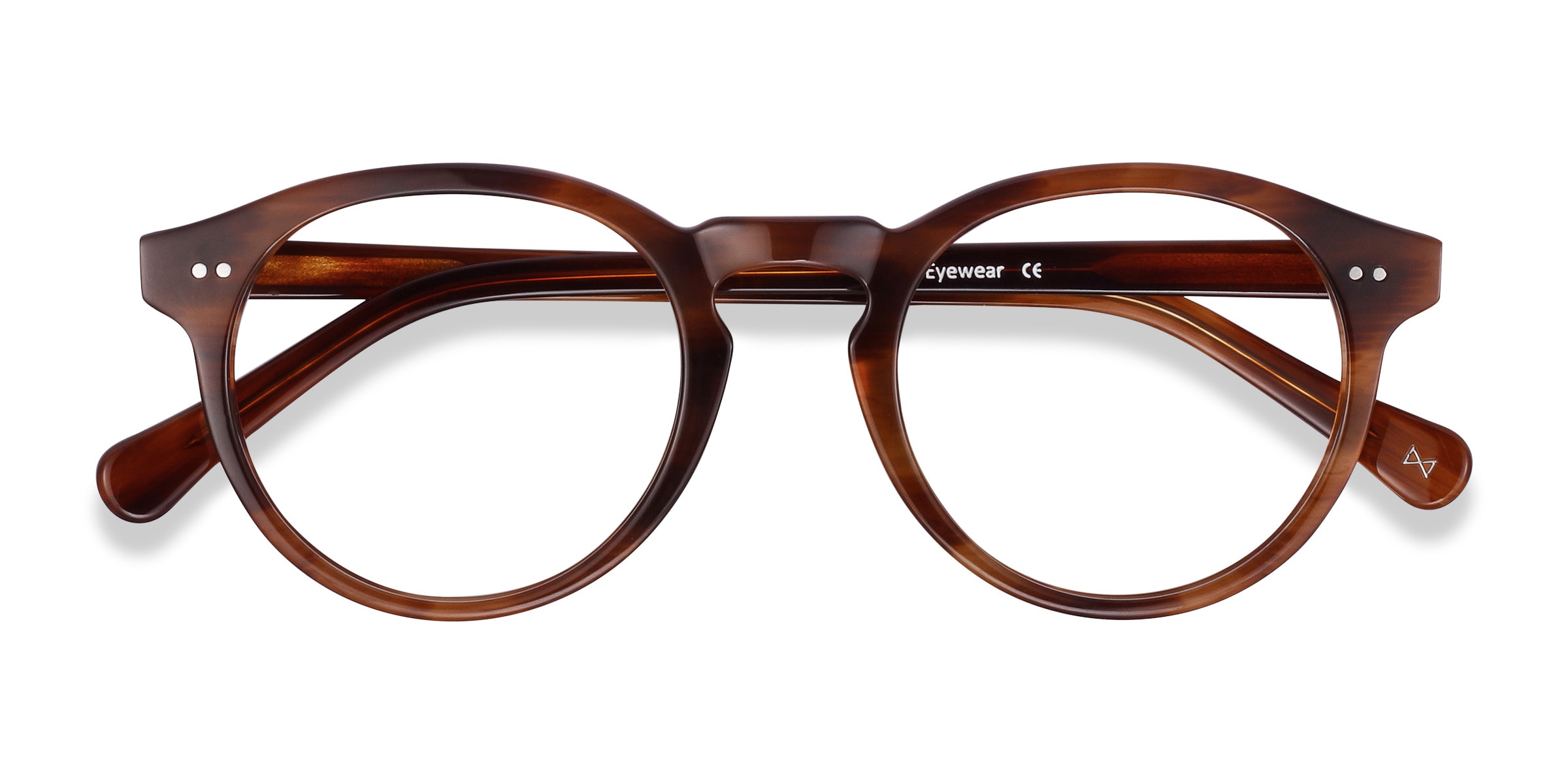 Unisex s round Cognac Acetate Prescription eyeglasses - Eyebuydirect s Theory 93$