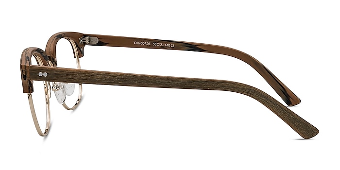 Concorde Brown/Golden Acetate-metal Montures de lunettes de vue d'EyeBuyDirect