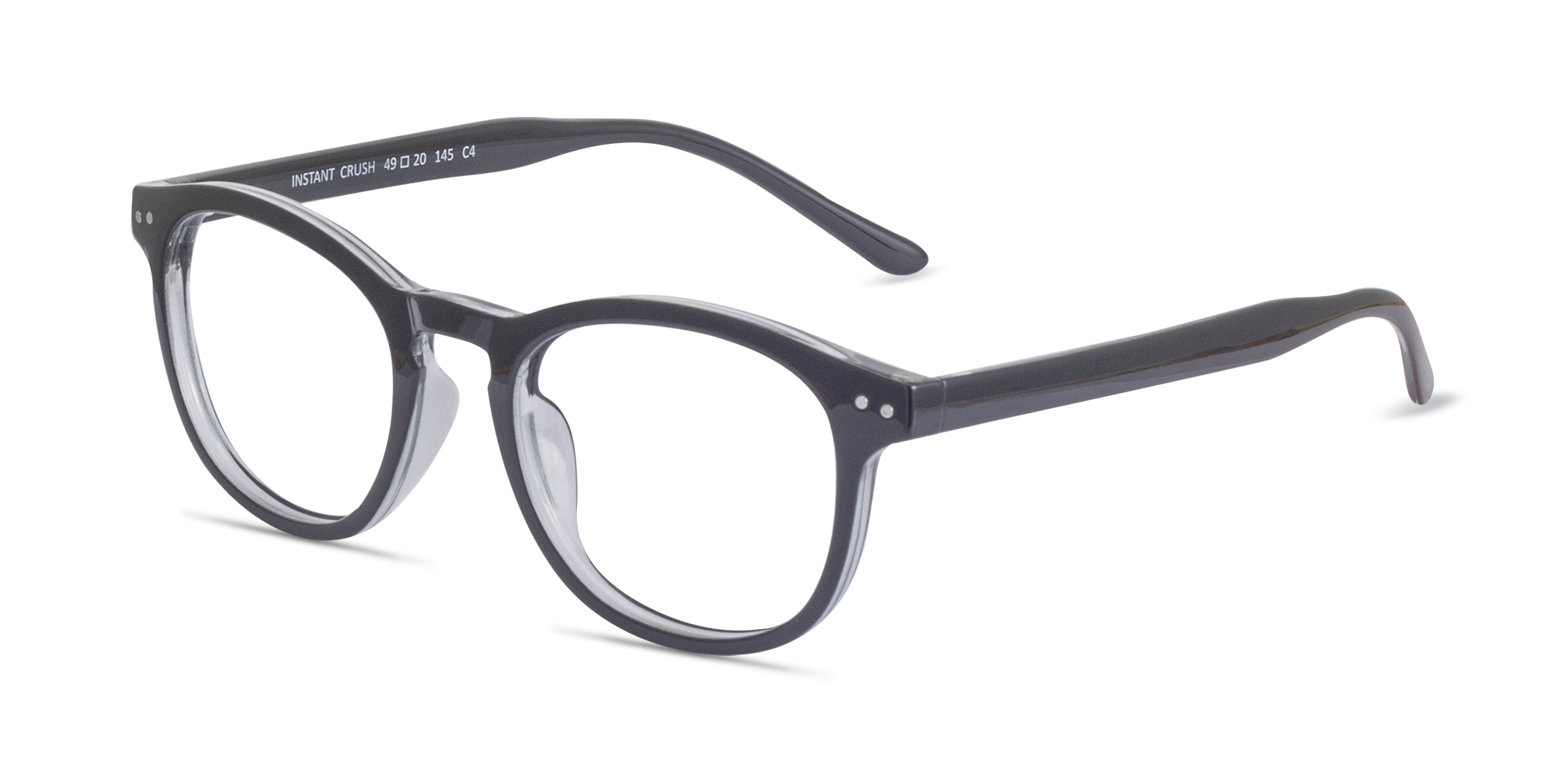 Instant Crush Round Clear & Black Full Rim Eyeglasses Eyebuydirect