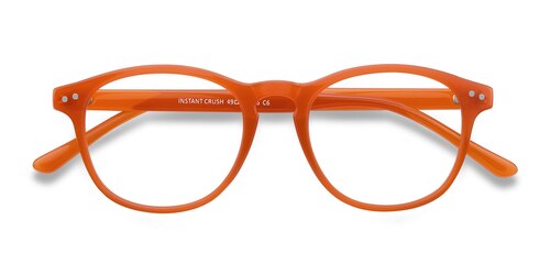 Unisex S Round Orange Plastic Prescription Eyeglasses - Eyebuydirect S Instant Crush