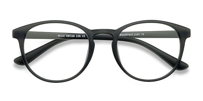 Matte Gray Muse -  Lightweight Plastic Eyeglasses