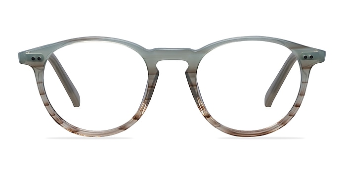 Kyoto  Green Striped  Acetate Eyeglass Frames from EyeBuyDirect