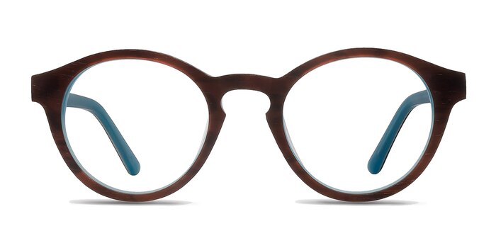 Dreamy  Brown Blue  Wood-texture Eyeglass Frames from EyeBuyDirect