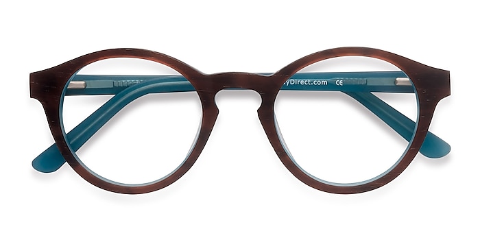  Brown Blue  Dreamy -  Wood Texture Eyeglasses