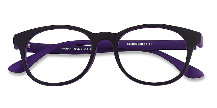 Matte Black/Purple Norah -  Classic Plastic Eyeglasses