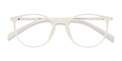 Unisex S Round White Plastic Prescription Eyeglasses - Eyebuydirect S Dinah