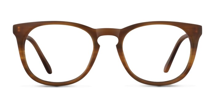 Providence Brown Striped Acétate Montures de lunettes de vue d'EyeBuyDirect