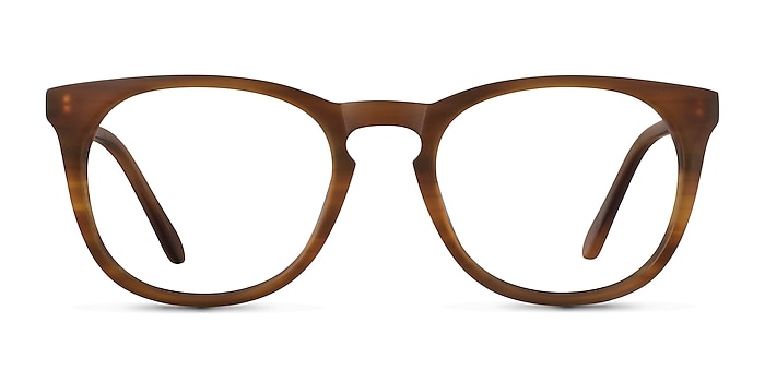 Providence Brown Striped Acetate Eyeglass Frames from EyeBuyDirect