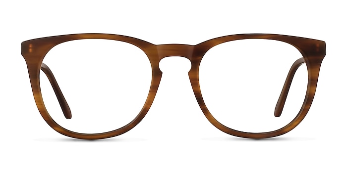 Providence Brown Striped Acétate Montures de lunettes de vue d'EyeBuyDirect