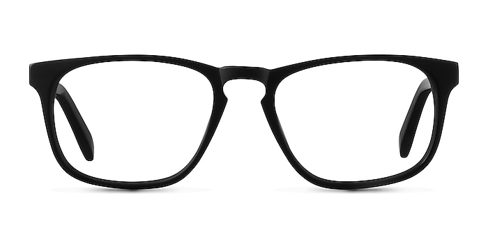 Rhode Island Matte Black Acétate Montures de lunettes de vue d'EyeBuyDirect