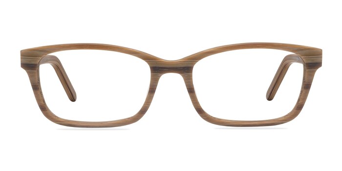 Mesquite Brown Striped Acétate Montures de lunettes de vue d'EyeBuyDirect
