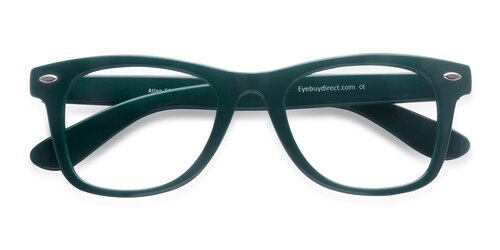 Unisex S Rectangle Green Plastic Prescription Eyeglasses - Eyebuydirect S Atlee