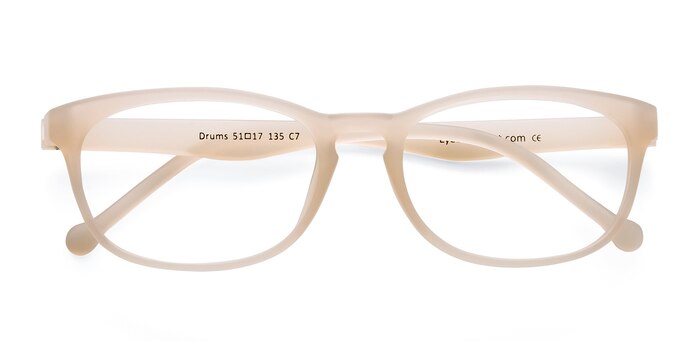 Frosted White Drums -  Lightweight Plastic Eyeglasses