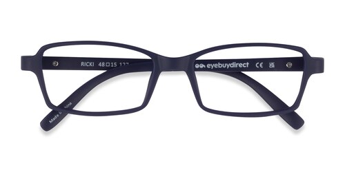 Unisex S Rectangle Matte Navy Plastic Prescription Eyeglasses - Eyebuydirect S Ricki