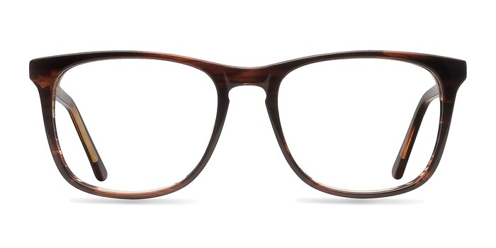 Skyline Brown Striped Acétate Montures de lunettes de vue d'EyeBuyDirect