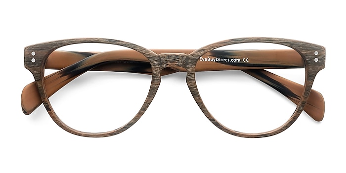 Brown Light Year -  Fashion Wood Texture Eyeglasses