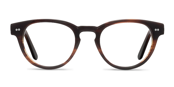 Oversea  Brown Striped  Acetate Eyeglass Frames from EyeBuyDirect