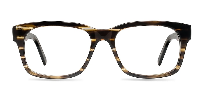 Lynch Brown Striped Acetate Eyeglass Frames from EyeBuyDirect