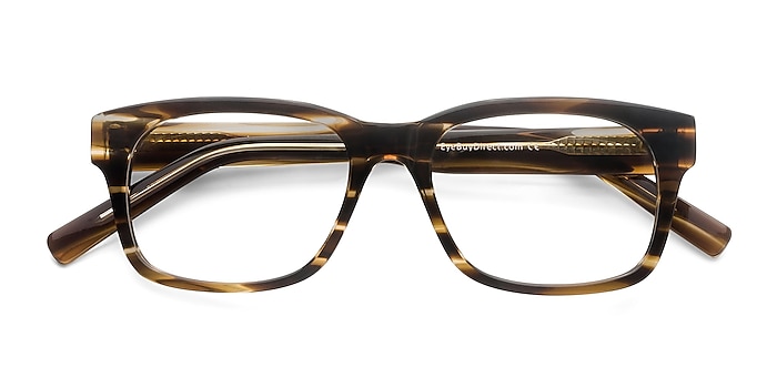 Brown Striped Lynch -  Fashion Acetate Eyeglasses