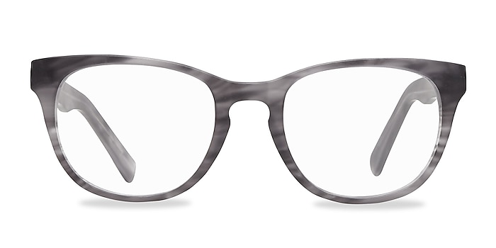 Confidence Gray Striped Acétate Montures de lunettes de vue d'EyeBuyDirect