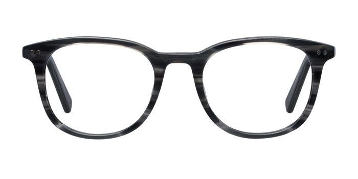 Demain  Gray Striped  Acétate Montures de lunettes de vue d'EyeBuyDirect