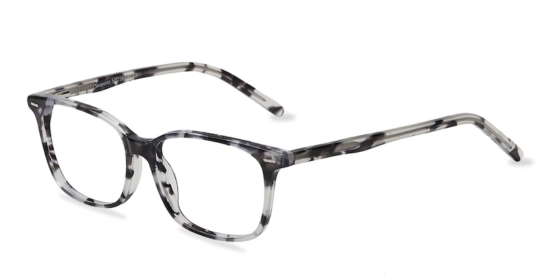 Seapoint Rectangle Gray Floral Glasses For Women Eyebuydirect 