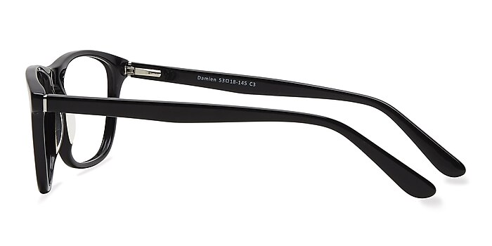 Damien Noir Acétate Montures de lunettes de vue d'EyeBuyDirect