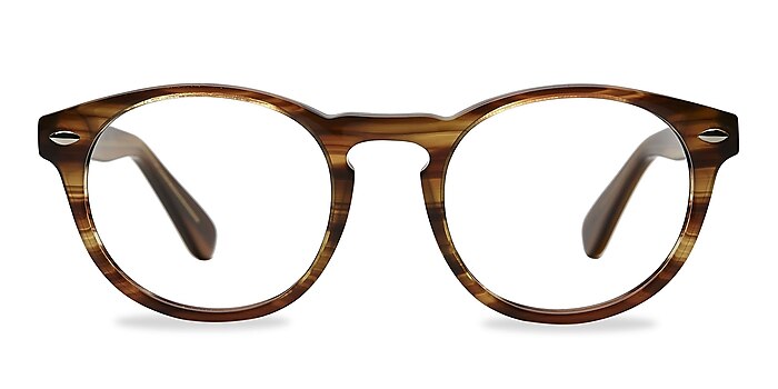 The Loop Brown Striped Acetate Eyeglass Frames from EyeBuyDirect