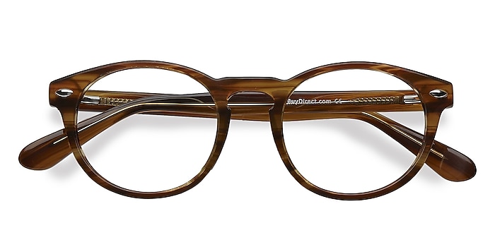 Brown Striped The Loop -  Geek Acetate Eyeglasses