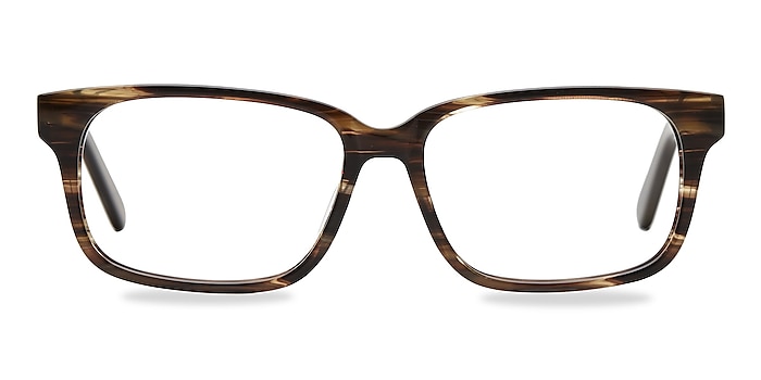Edit Brown Striped Acétate Montures de lunettes de vue d'EyeBuyDirect