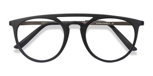 Unisex S Aviator Matte Black Plastic Prescription Eyeglasses - Eyebuydirect S Fiasco