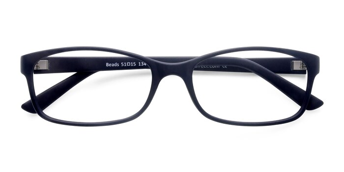 Matte Navy Beads -  Lightweight Plastic Eyeglasses