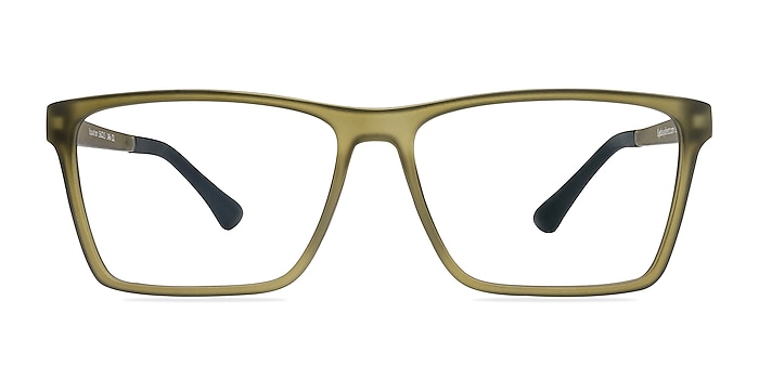 Equation Matte Olive Plastic Eyeglass Frames from EyeBuyDirect