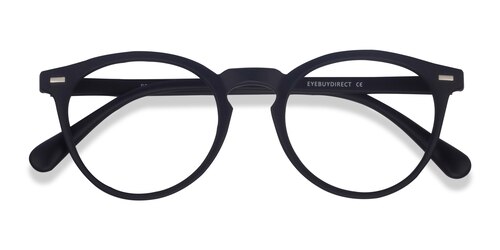 Unisex S Round Matte Navy Plastic Prescription Eyeglasses - Eyebuydirect S Peninsula