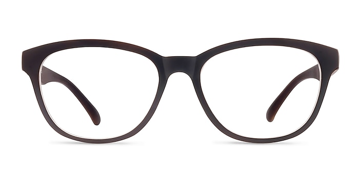 Caroline Matte Brown Plastic Eyeglass Frames from EyeBuyDirect