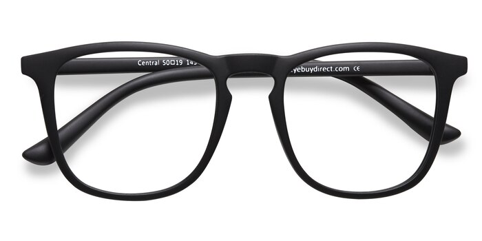 Matte Black Central -  Fashion Plastic Eyeglasses