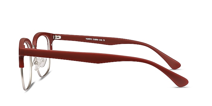 Yokote Matte Burgundy Plastic-metal Montures de lunettes de vue d'EyeBuyDirect