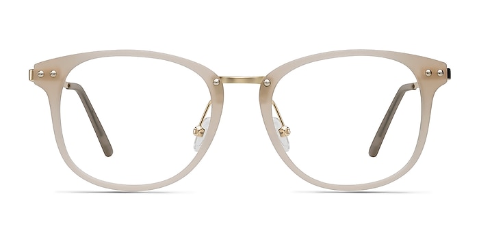 Cosmo Matte Beige Metal Eyeglass Frames from EyeBuyDirect