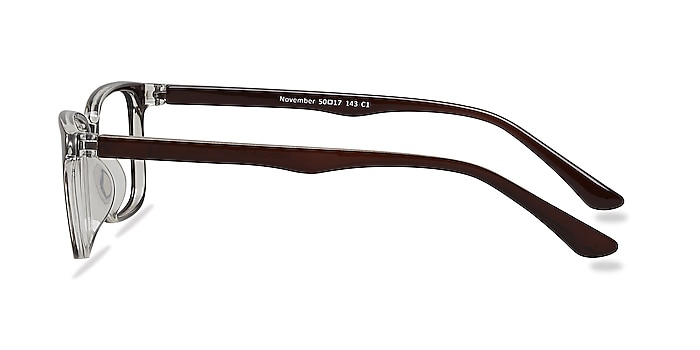 November Brown Clear  Plastique Montures de lunettes de vue d'EyeBuyDirect