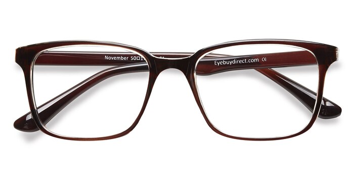 Brown Clear  November -  Lightweight Plastic Eyeglasses