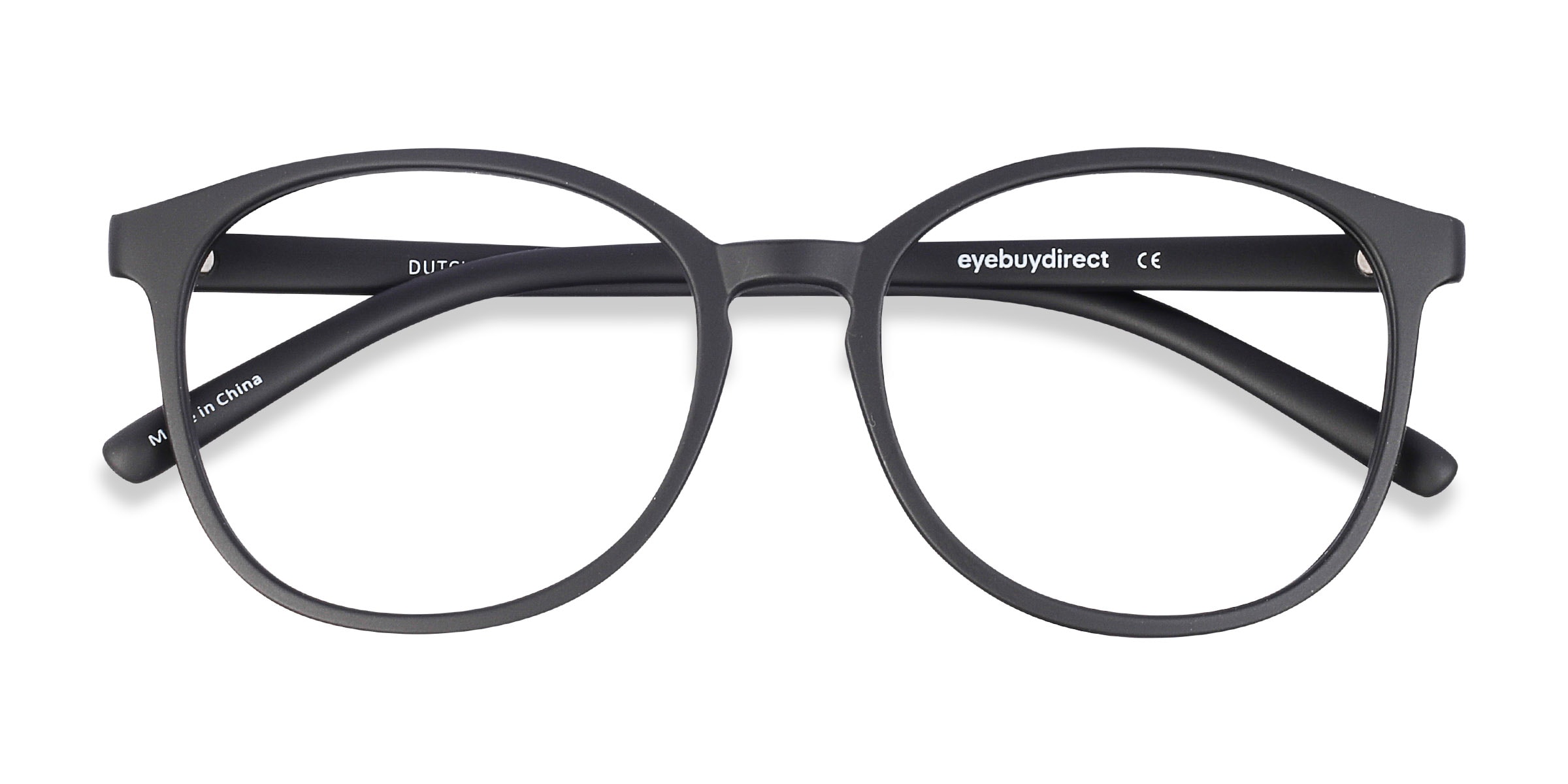 Matte black round glasses sale