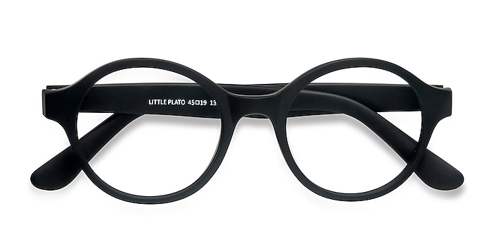 Matte Black Little Plato -  Plastic Eyeglasses