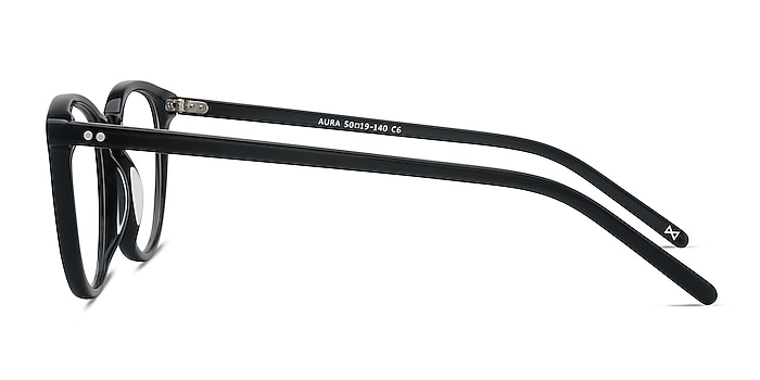 Aura Jet Black Acétate Montures de lunettes de vue d'EyeBuyDirect