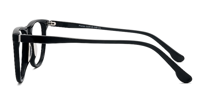Planes Noir Acétate Montures de lunettes de vue d'EyeBuyDirect