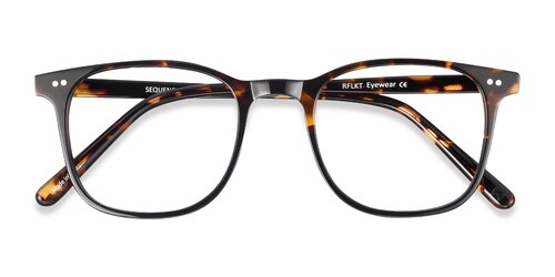 Unisex S Square Amber Tortoise Acetate Prescription Eyeglasses - Eyebuydirect S Sequence