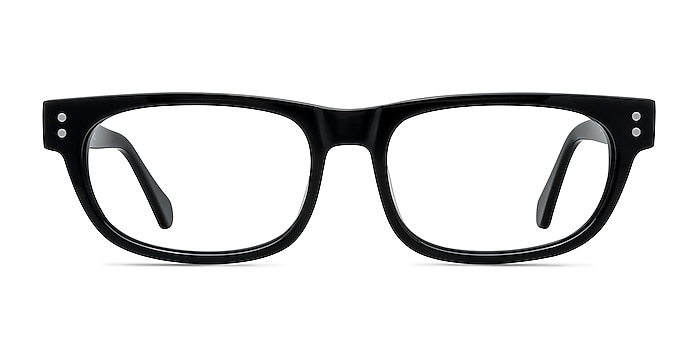 Oslo Noir Acétate Montures de lunettes de vue d'EyeBuyDirect