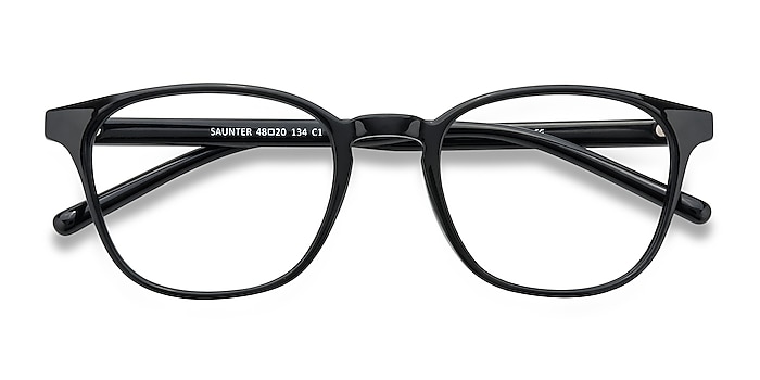 Black Saunter -  Lightweight Plastic Eyeglasses